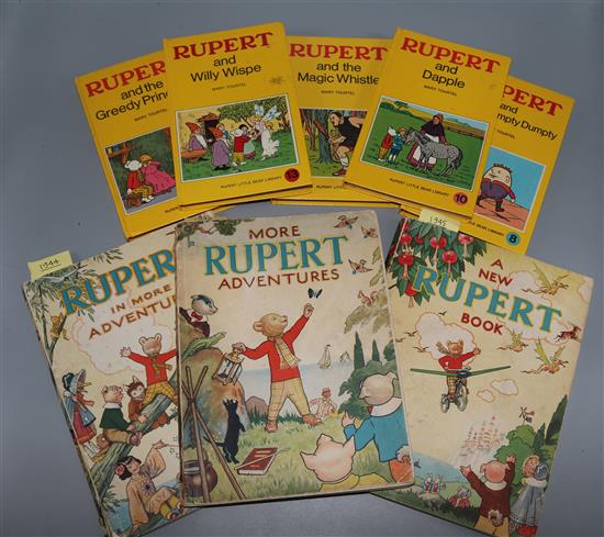 Rupert the Bear. An extensive collection of books, 1943 onwards.(-)